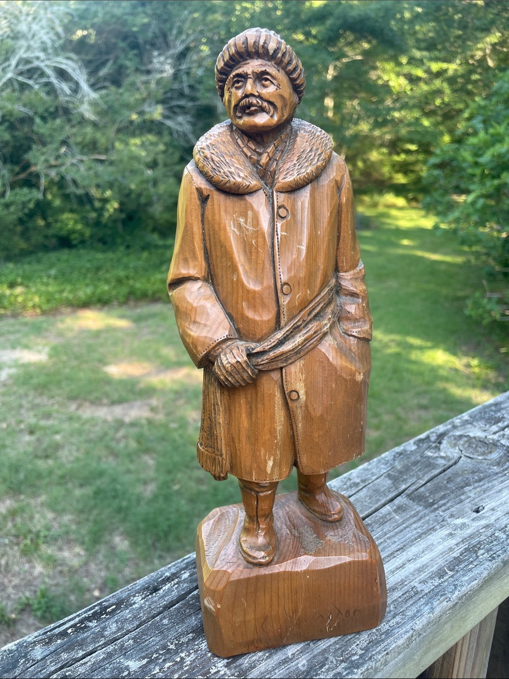 Hand carved wood figure by Gaetan Hovington, master woodcarver from Quebec